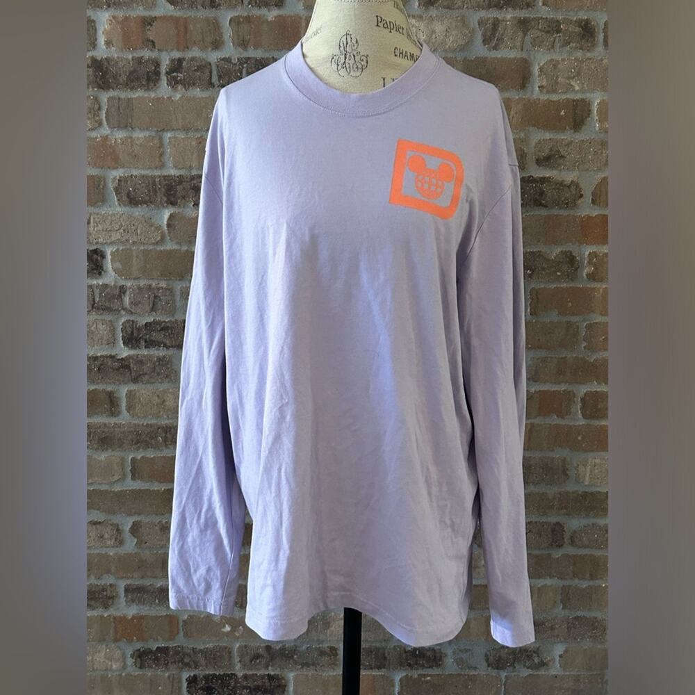 Walt Disney world Parks Purple Long Sleeve Shirt Womens Size XL peach Mickey